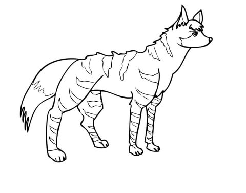 Cute Aardwolf Coloring Page